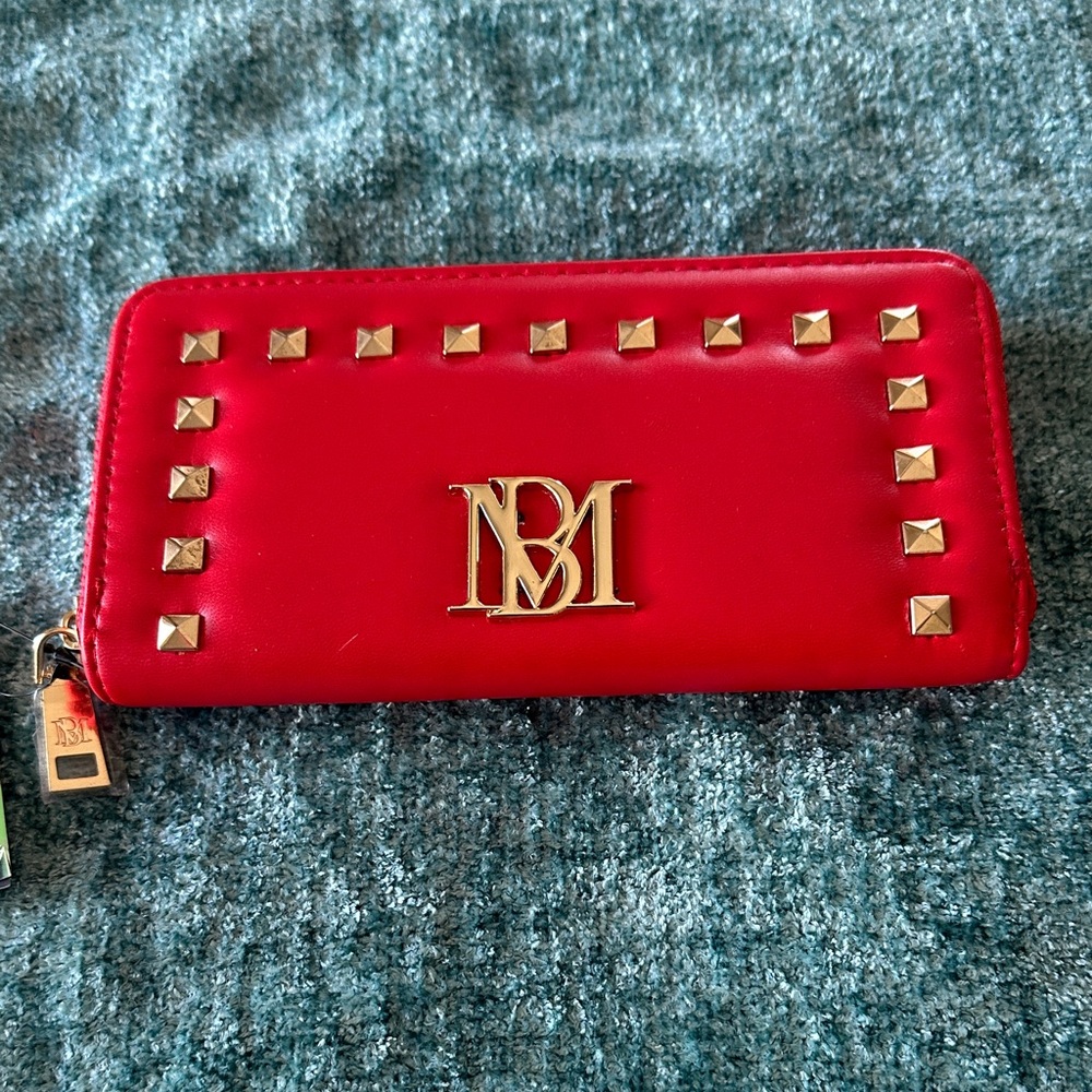 BADGLEY MISCHKA Red Studded Wallet
